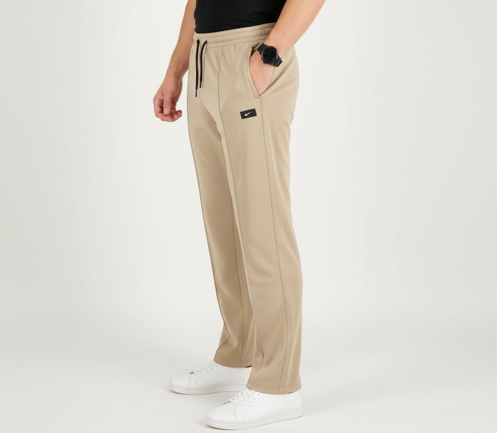 Men’s Beige Baggy Fit Casual Trouser