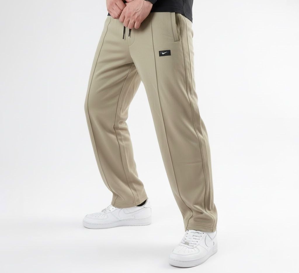 Men’s Beige Baggy Fit Casual Trouser
