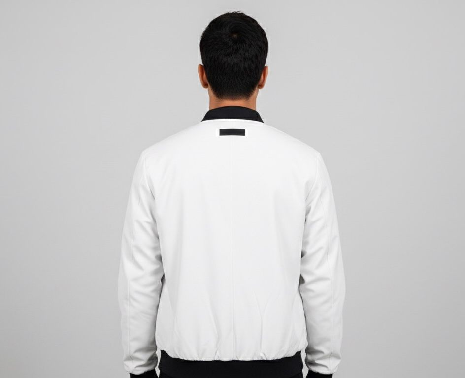Men’s Classic White Bomber Jacket