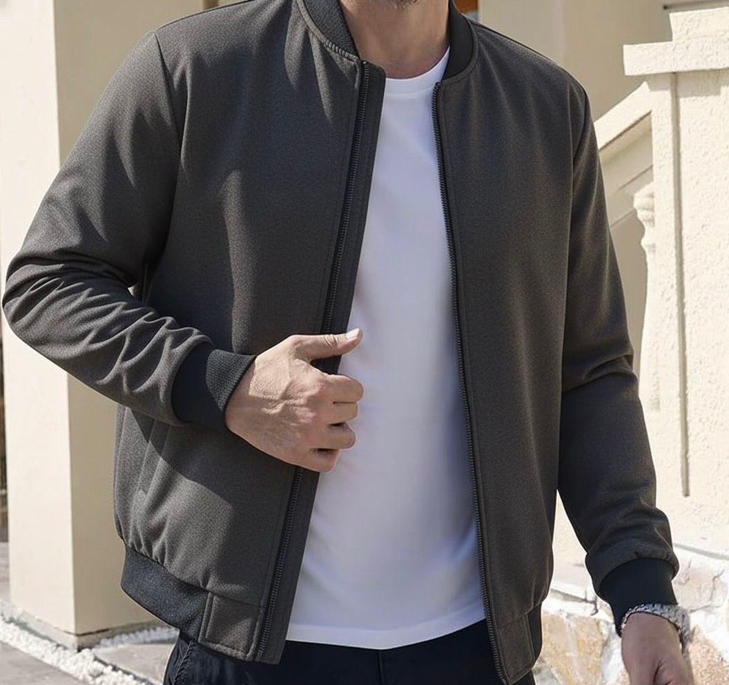 Men’s Brown Bomber Zipper Jacket