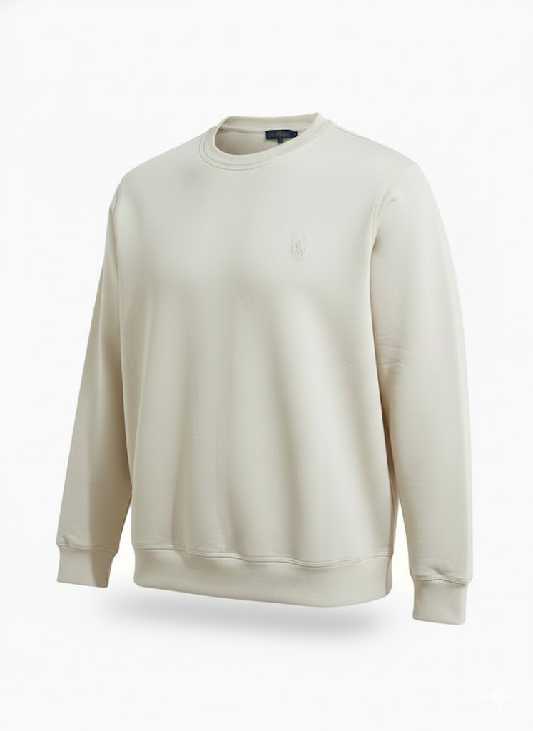Premium Men’s Soft-Touch Crewneck Sweatshirt – Classic Beige