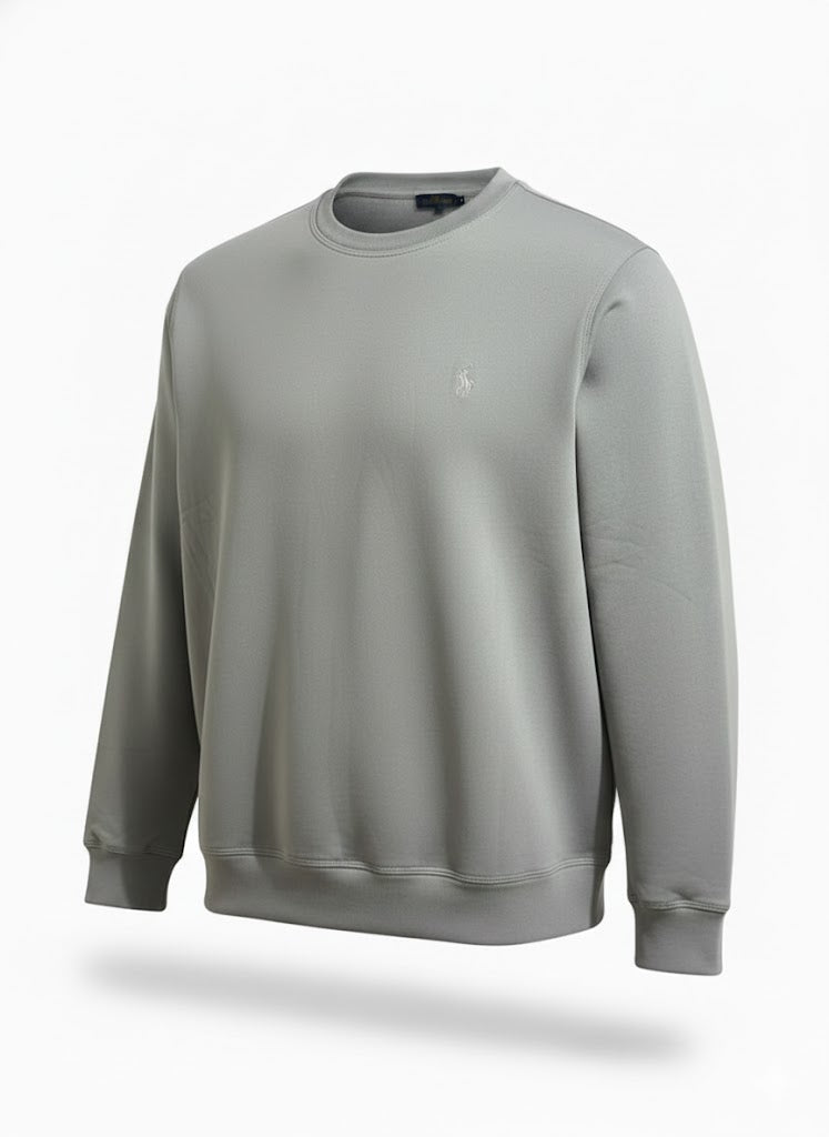 Men's Smooth Grey Crewneck Sweatshirt
