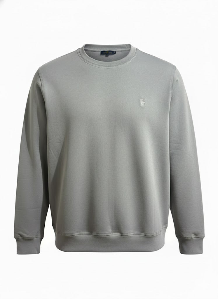 Men's Smooth Grey Crewneck Sweatshirt