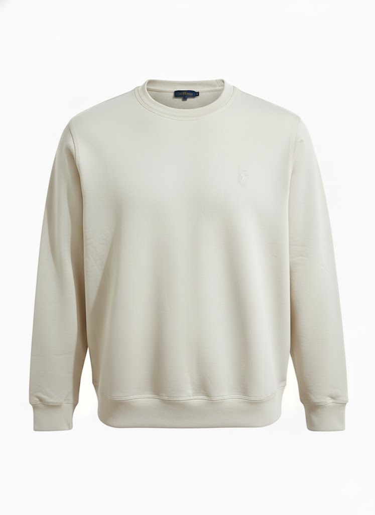 Premium Men’s Soft-Touch Crewneck Sweatshirt – Classic Beige